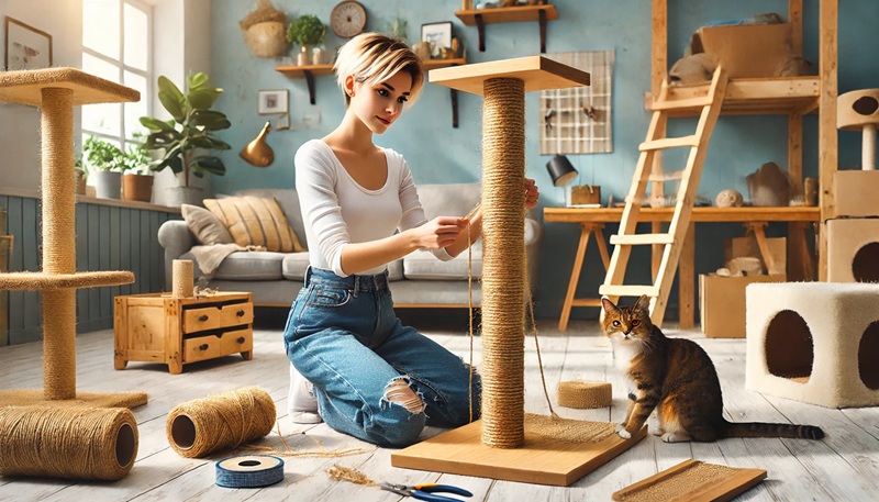Fabriquer un griffoir, un lit ou des jouets maison pour votre chat