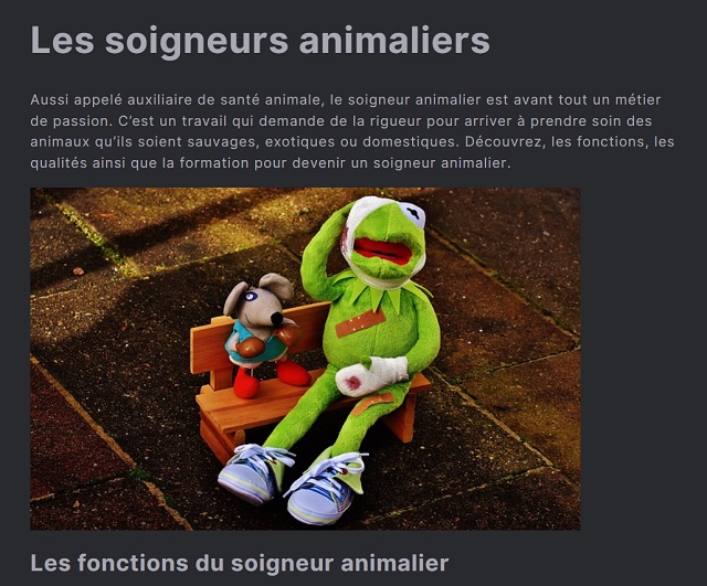 Le soigneur animalier